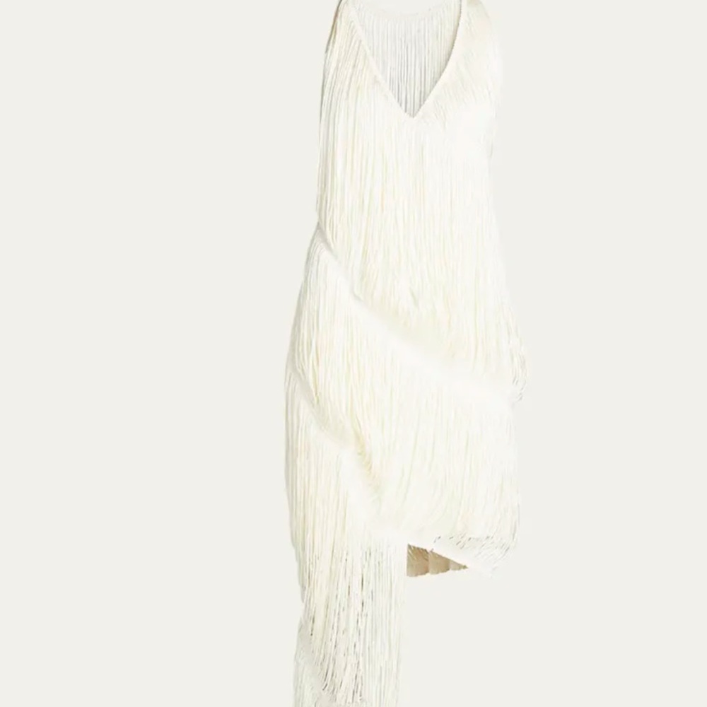 Loewe Cream Fringe mini dress small